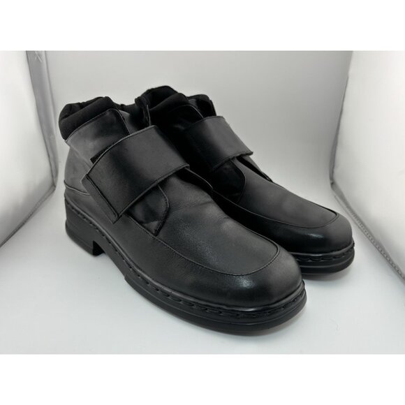 ROMIKA Shoes - VINTAGE ROMIKA Women's Size 38 / 7.5 Black Faux Leather Cathy Hook & Loop Boots